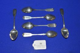Set of Six Hallmarked Silver Teaspoons – London 1878, 81g total