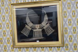 Metal Bread Tribal Neckwear Mounted in Frame