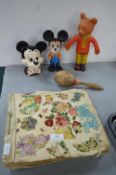 Children’s Scrapbook, Mickey Mouse and Rupert Toys, etc.