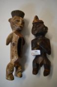 Pair of Carved Wooden Fertility Figures