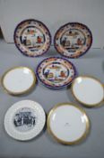 Masons and Limoges Plates, and a Middlesborough Pottery Plate