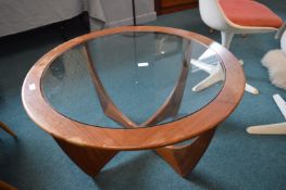 G-Plan Teak Circular Glass Topped Coffee Table