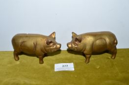 Pair of Brass Pigs