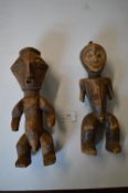 Pair of Carved Wooden Fertility Figures