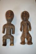 Pair of Carved Wooden Fertility Figures