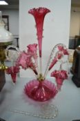 Victorian Cranberry Glass Epergne (AF)