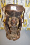 Carved Wooden Tribal Double Figured Fertility Vessel