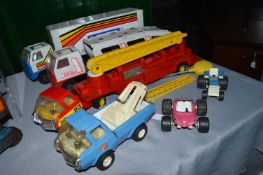 Tonka Fire Engine, Car Transporter, and Assorted Vehicles