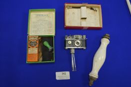 KKW Miniature Camera Lighter plus Toilet Pull, and a Linen Stamping Kit