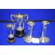 Pair of Small Silver Candlesticks (filled) and a Pair of Silver Trophies 88g total (sold a scrap) - Image 2 of 2