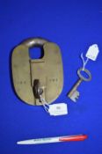 Chubbs Patent 740727 Large Brass Padlock with Original Keys