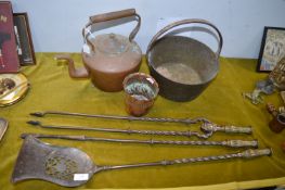 Fireside Companion Set plus Victorian Kettle and a