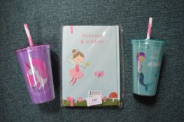 Two Drinking Cups and a Notepad