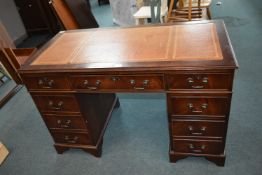 Desk with Inlaid Tooled Leather Top