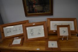 Six Pine Framed Winnie the Pooh Prints