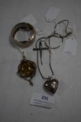 Assorted Silver Jewellery and Napkin Ring