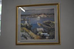 Framed Harbour Scene Print by W.L. Metcalf