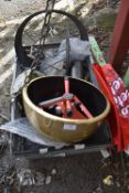 Garden Items Including Lawn Sprinkler, Brass Bowl,