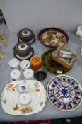 Pottery Items Including Royal Worcester, and Horns