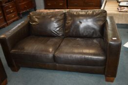 Distressed Leather Two Seat Sofa by Sofitalia