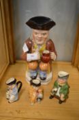 Period Toby Jug and Three Miniatures