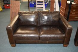 Distressed Leather Two Seat Sofa by Sofitalia