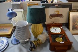 Table Lamps, Wall Clock, and Motoring Prints