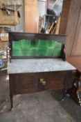 Edwardian Wash Stand with Marble Top & Tile Back