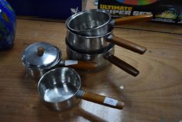 Set of Prestige Five Stainless Steel Pans