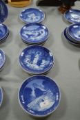 Ten Royal Copenhagen Christmas Plates