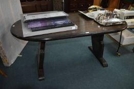dark Wood Oval Dining Table