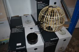 *Five Black & Bamboo Effect Pendant Lights
