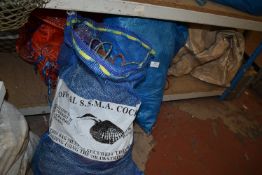 Contents of Shelf to Include Assorted Rope, Fishin