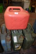 Three 20L Jerry Cans and a 10L Fuel Can
