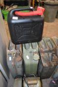 Three 20L Jerry Cans and a 10L Fuel Can