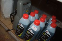 9x 1L of Two Stroke Mineral, and a Halford's Batte