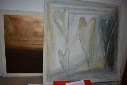 Heart Canvas Wall Art 100cm² and Sunset Canvas Wal