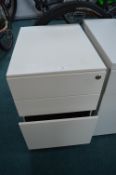 White Metal Three Drawer Filing Cabinet