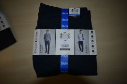 *English Laundry Blue Flat Front Chino Trousers Size: 36x34