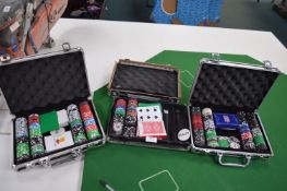 Three Small Poker Sets in Aluminium Cases (one AF)