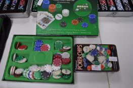 Teas Hold Them Poker Set plus a Box of Poker Chips