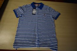 *Musto Blue & White Stripped Polo Shirt Size: S