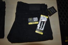 *Urban Star Stretch Relax Fit Straight Leg Black Denim Jeans Size: 32x32