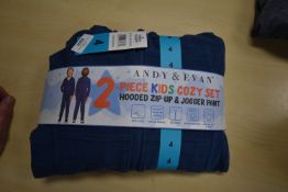 Andy & Evan Child’s 2pc Blue Hooded Zip Up & Joggers Set Size: 4 years