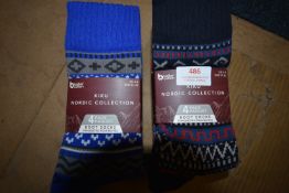 *2x 4 Pairs of Kiku Nordic Collection Boot Socks Size: 4-8