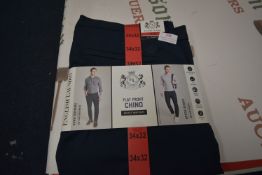*English Laundry Gent’s Dark Sapphire Flat Front Chinos Size: 34x32