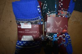 *2x 4 Pairs of Kiku Nordic Collection Boot Socks Size: 7-11