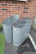 Pair of Galvanised Steel Containers