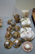 Vintage China, Table Lamp, Oriental Tea Set, etc.
