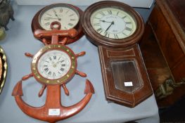 Three Decorative Wall Clocks